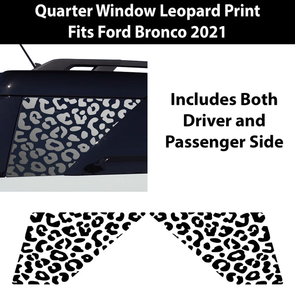 Precut Leopard Cheetah Rear Side Quarter Window Decal Fits Ford Bronco Sport 2021 2022 2023 - Bogar Tech Designs