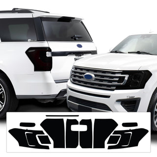 Full Headlight Taillight Precut Smoked Vinyl Tint Kit Film Overlay Fits Ford Expedition 2018 - 2021 - Bogar Tech Designs