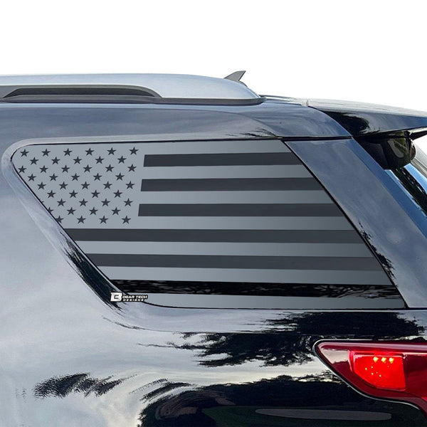 American Flag Quarter Window Decal for Ford Explorer 2011-2019 – Precut Matte Black Vinyl