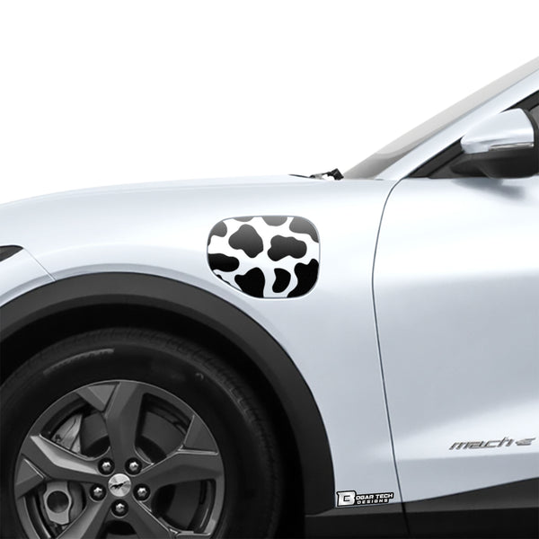 Animal Leopard Cheetah Cow Fuel Door Gas Cap Vinyl Decal Sticker Fits Ford Mustang Mach - E 2021 2022 2023 2024 - Bogar Tech Designs