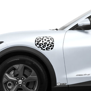 Animal Leopard Cheetah Cow Fuel Door Gas Cap Vinyl Decal Sticker Fits Ford Mustang Mach - E 2021 2022 2023 2024 - Bogar Tech Designs