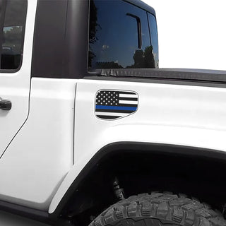 Buy thin-blue-line American Flag Precut Gas Cap Fuel Door Vinyl Decal Fits Jeep Gladiator JT 2020 2021 2022