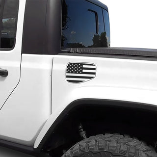 Buy black American Flag Precut Gas Cap Fuel Door Vinyl Decal Fits Jeep Gladiator JT 2020 2021 2022