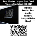 Precut Animal Leopard Print Rear Window Fuel Door Decal Stickers Fits Jeep Gladiator 2020 2021 2022 - Bogar Tech Designs