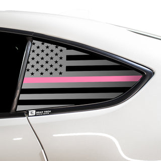 Buy thin-pink-line American Flag Rear Side Quarter Window Precut Decal Stickers Fits Toyota GR86 2022 2023
