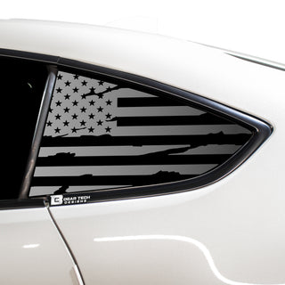 Buy distressed-black American Flag Rear Side Quarter Window Precut Decal Stickers Fits Toyota GR86 2022 2023