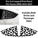 Cow Leopard Print Animal Decal Rear Side Quarter Window Precut Fits Toyota GR86 2022 2023 - Bogar Tech Designs