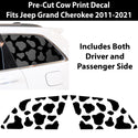Precut Cow Print Window Fuel Door Vinyl Decal Fits Jeep Grand Cherokee 2011 - 2021 - Bogar Tech Designs
