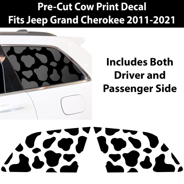 Precut Cow Print Window Fuel Door Vinyl Decal Fits Jeep Grand Cherokee 2011 - 2021 - Bogar Tech Designs
