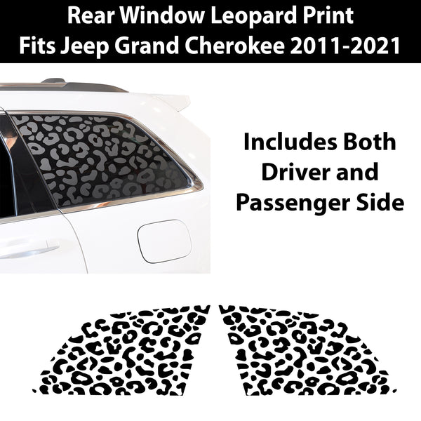 Precut Leopard Cheetah Print Window Fuel Door Gas Cap Vinyl Decal Fits Jeep Grand Cherokee 2011 - 2021 - Bogar Tech Designs