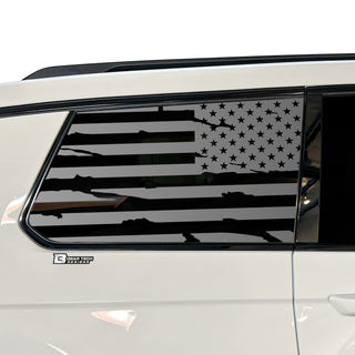 American Flag Window Vinyl Decal Stickers Fits Jeep Grand Cherokee L 2021 - 2025Blue Pink Red Green Line - Bogar Tech Designs