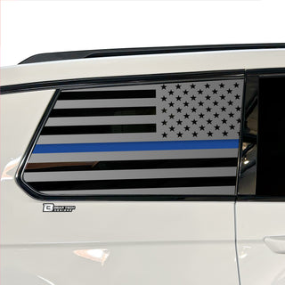 American Flag Window Vinyl Decal Stickers Fits Jeep Grand Cherokee L 2021 - 2025Blue Pink Red Green Line - Bogar Tech Designs