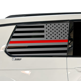 American Flag Window Vinyl Decal Stickers Fits Jeep Grand Cherokee L 2021 - 2025Blue Pink Red Green Line - Bogar Tech Designs