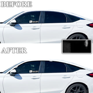 Vinyl Chrome Delete Wheel Side Window Trim Blackout Decal Stickers Overlay Film Fits Honda Civic Hatchback 2022 - 2025 - Bogar Tech Designs