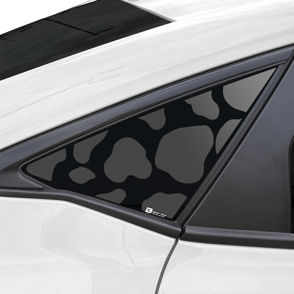 Precut Animal Cow & Leopard Vinyl Print Decals Rear Quarter Window Fits Honda Civic Hatchback 2022 2023 2024 - Bogar Tech Designs