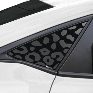 Precut Animal Cow & Leopard Vinyl Print Decals Rear Quarter Window Fits Honda Civic Hatchback 2022 2023 2024 - Bogar Tech Designs