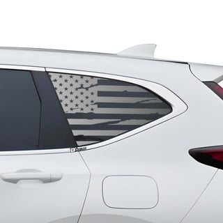 Buy distressed-black American Flag Quarter Window Vinyl Decal Stickers Fits Honda CR-V 2017-2022