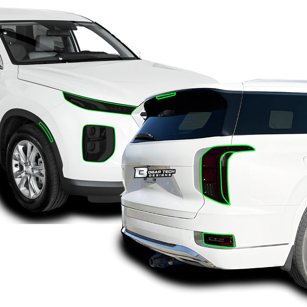 Hyundai Palisade 2020–2025 Dark Smoke Headlight & Taillight Tint Kit – Precut Vinyl Lens Overlays