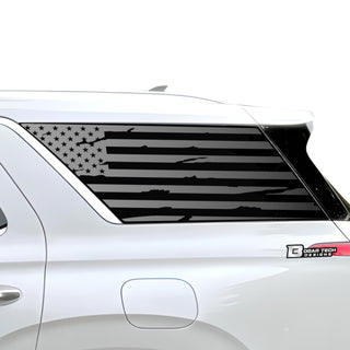 Buy distressed-black American Flag Quarter Window Vinyl Decal Stickers Fits Hyundai Palisade 2020-2024