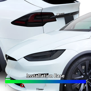 Full Headlight Taillight Precut Smoked PPF Tint Kit Film Overlay Fits Tesla Model X 2022 - 2025 - Bogar Tech Designs