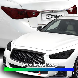 Full Headlight Taillight Precut Smoked PPF Tint Kit Film Overlay Fits Infiniti Q50 2018 - 2024 - Bogar Tech Designs