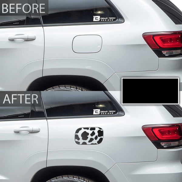 Precut Cow Print Window Fuel Door Vinyl Decal Fits Jeep Grand Cherokee 2011 - 2021 - Bogar Tech Designs