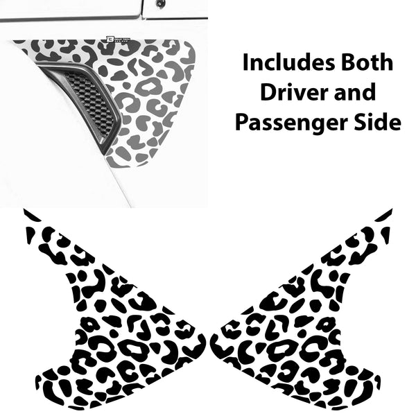 Precut Side Fender Vent Animal Leopard Print Vinyl Decal Stickers Fits Jeep Wrangler 2018 - 2025 and Gladiator 2020 - 2025 - Bogar Tech Designs