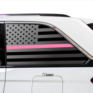 American Flag Window Vinyl Decal Stickers Fits Jeep Grand Cherokee 2022 - 2025Blue Pink Red Green Line - Bogar Tech Designs