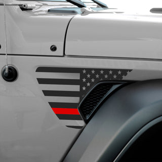 Precut Side Fender Vent American Flag Vinyl Decal Stickers Fits Jeep Wrangler 2018 - 2025and Gladiator 2018 - 2025 - Bogar Tech Designs