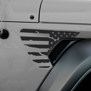 Precut Side Fender Vent American Flag Vinyl Decal Stickers Fits Jeep Wrangler 2018 - 2025and Gladiator 2018 - 2025 - Bogar Tech Designs