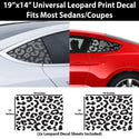 Universal Fit Animal Cow Leopard Cheetah Print Third Quarter Window Decal Stickers Compatible with Most Sedans and Coupes - Bogar Tech Designs