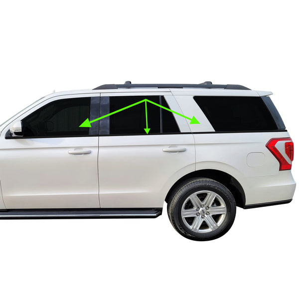 Window Vinyl Chrome Delete Trim Blackout Decal Stickers Overlay Film Fits Ford Expedition 2018 - 2024 - Bogar Tech Designs