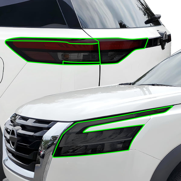 Nissan Pathfinder 2022–2026 Dark Smoke Headlight & Taillight Tint Kit – Precut Vinyl Lens Overlays