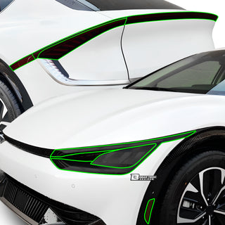 Full Headlight Taillight Precut Smoked PPF Tint Kit Film Overlay Fits Kia EV6 2021 - 2024 - Bogar Tech Designs
