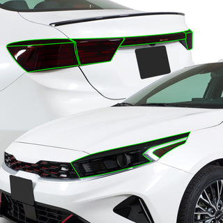 Full Headlight Taillight Precut Smoked PPF Tint Kit Film Overlay Fits Kia Forte 2019 - 2024 - Bogar Tech Designs