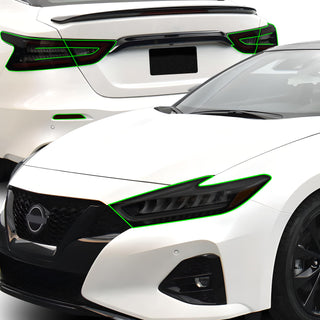 Full Headlight Taillight Precut Smoked PPF Tint Kit Film Overlay Fits Nissan Maxima 2015 - 2023 - Bogar Tech Designs