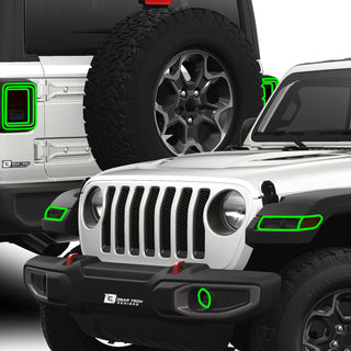Amber Delete Taillight Precut Smoked PPF Tint Kit Film Overlay Fits Jeep Wrangler JL 2018 2019 2020 2021 2022 2023 2024
