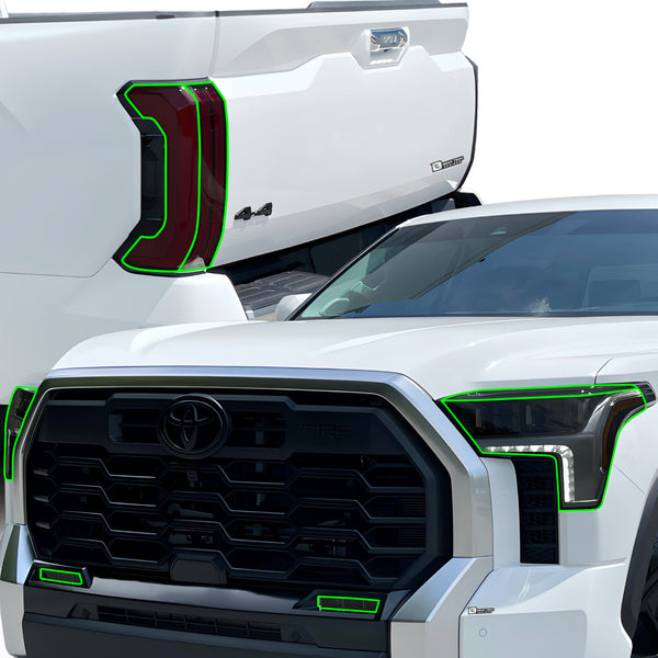 Full Headlight Taillight Precut Smoked PPF Tint Kit Film Overlay Fits Toyota Tundra 2022-2025