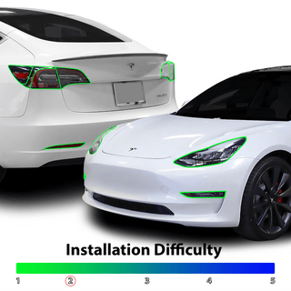 Head Tail Light Markers Reflectors Precut Smoke Tint Overlay Fits Tesla Model 3 2017 - 2023 - Bogar Tech Designs
