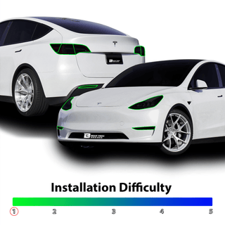 Head Tail Light Markers Reflectors Precut Smoke Tint Overlay Fits Tesla Model Y 2020 - 2024 - Bogar Tech Designs