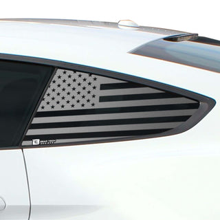 Precut Quarter Window American Flag Decal Stickers Fits Ford Mustang 2015 - 2023 - Bogar Tech Designs