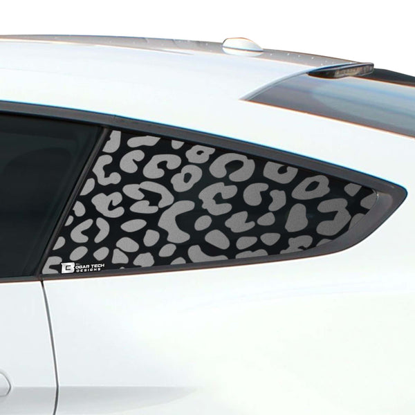 Precut Quarter Window Animal Leopard Print Decal Sticker Fits Ford Mustang 2015 - 2022 - Bogar Tech Designs