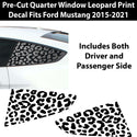 Precut Quarter Window Animal Leopard Print Decal Sticker Fits Ford Mustang 2015 - 2022 - Bogar Tech Designs