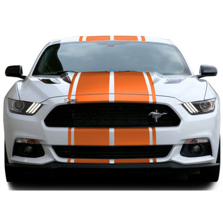 Buy orange Premium Hood Roof Front Rear Bumper Car Vinyl Racing Stripe Wrap Decal Sticker with Pinstripe Graphic Scat Pack Charger Challenger Mustang Camaro