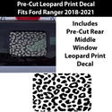 Precut Rear Middle Window Animal Leopard Print Vinyl Decal Fits Ford Ranger 2018 - 2022 - Bogar Tech Designs