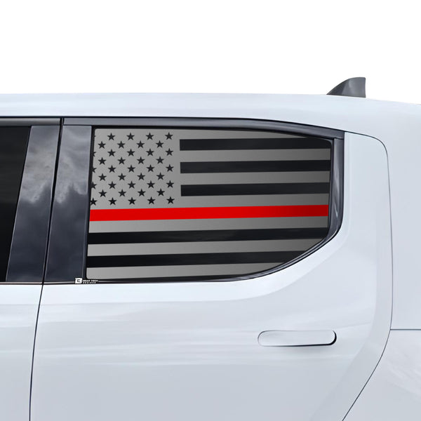American Flag Side Window Vinyl Decal Stickers Fits Rivian R1T - Bogar Tech Designs