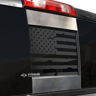 Rear Middle Window American Flag Vinyl Decal Stickers Fits Chevy GMC Silverado Sierra 2014 - 2018 - Bogar Tech Designs