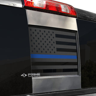 Rear Middle Window American Flag Vinyl Decal Stickers Fits Chevy GMC Silverado Sierra 2014 - 2018 - Bogar Tech Designs
