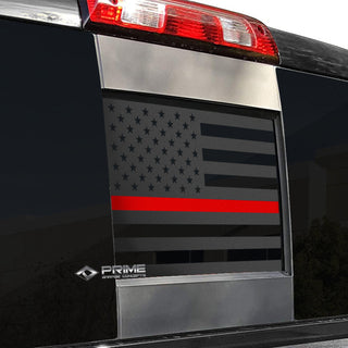 Rear Middle Window American Flag Vinyl Decal Stickers Fits Chevy GMC Silverado Sierra 2014 - 2018 - Bogar Tech Designs