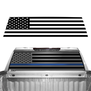Buy thin-blue-line American Flag Rear Window Vinyl Decal Stickers Fits Chevy Silverado GMC Sierra 2019 - 2023